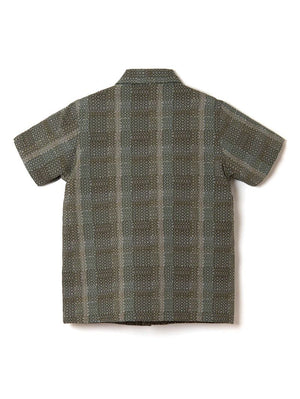 Studio D'Artisan Army Green NORAGI SASHIKO Short-Sleeved Shirt 5657