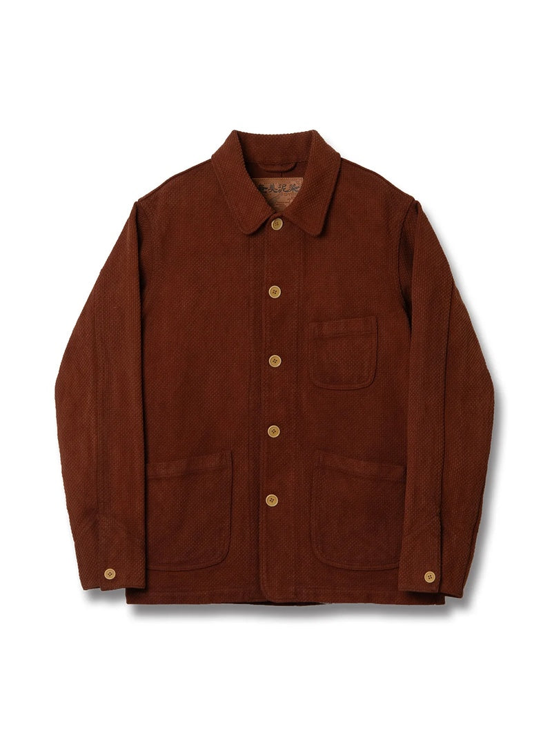 Studio D'Artisan Brown Amami Oshima Mud-Dyed Sashiko Jacket 4632