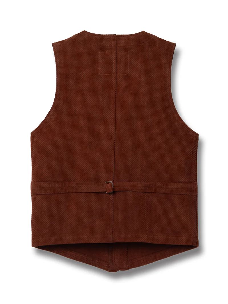 Studio D'Artisan Brown Amami Oshima mud-dyed sashiko vest 4637