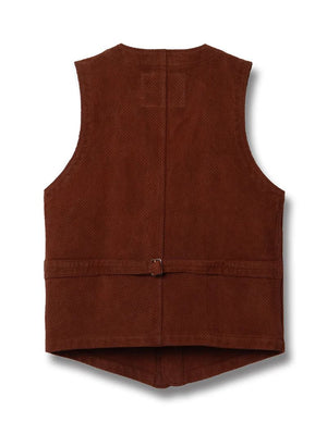 Studio D'Artisan Brown Amami Oshima mud-dyed sashiko vest 4637