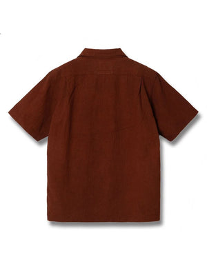 Studio D'Artisan Brown Amami Oshima mud dyed shortsleeved shirt 5739