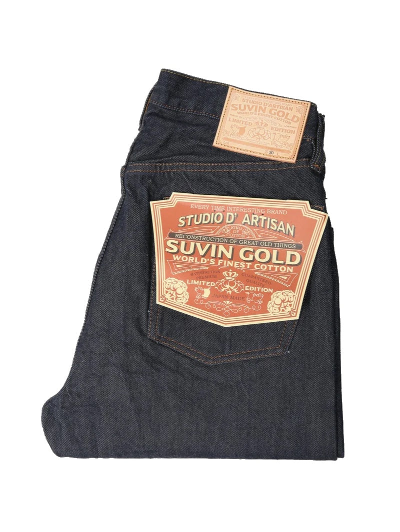 STUDIO D'ARTISAN　34インチデニム Studio D'Artisan D1922 Suvin Gold Jeans Wide Straight - Mildblend