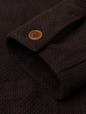 Studio D'Artisan Dark Brown Amami Oshima Mud-Dyed Sashiko Jacket 4632
