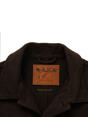 Studio D'Artisan Dark Brown Amami Oshima Mud-Dyed Sashiko Jacket 4632
