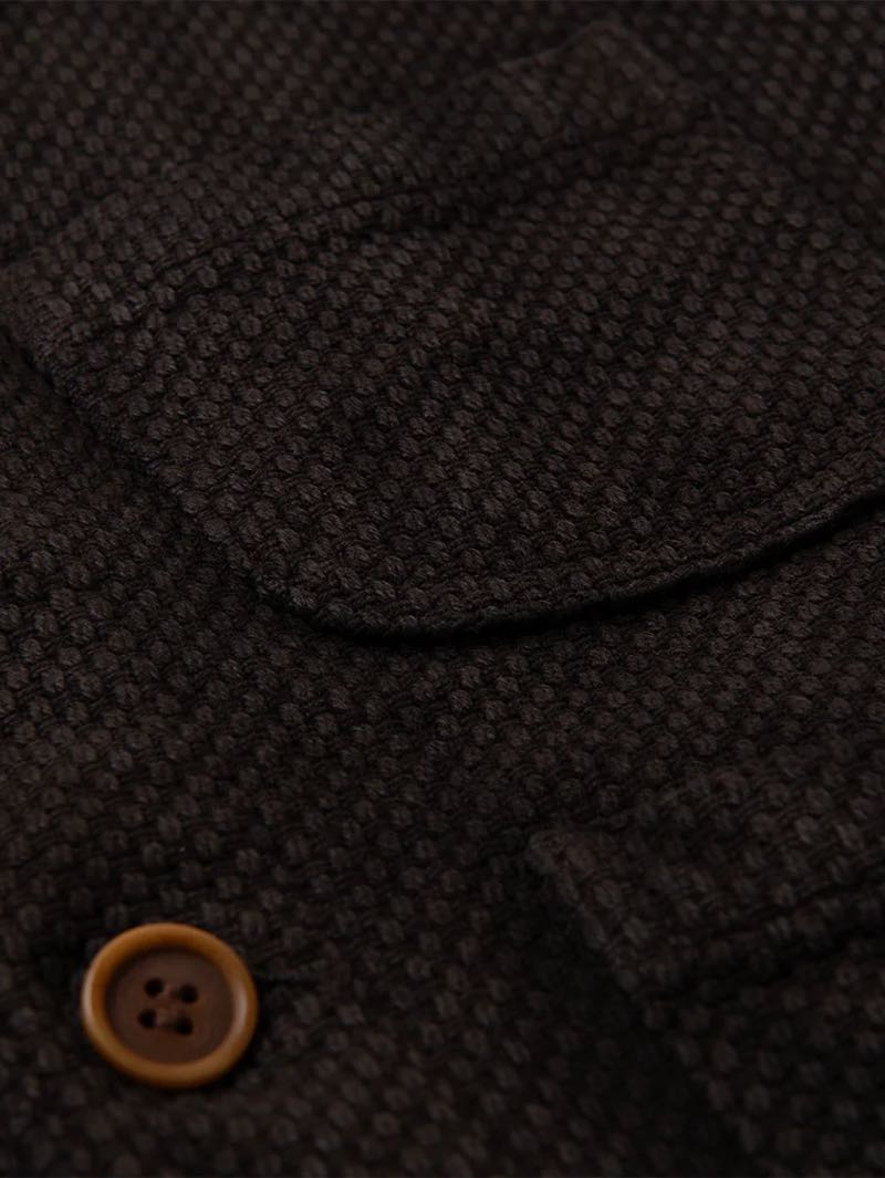 Studio D'Artisan Dark Brown Amami Oshima mud-dyed sashiko vest