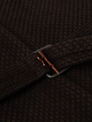 Studio D'Artisan Dark Brown Amami Oshima mud-dyed sashiko vest 4637