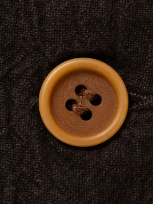 Studio D'Artisan Dark Brown Amami Oshima mud dyed shortsleeved shirt 5739