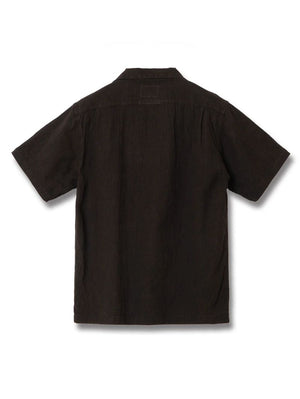 Studio D'Artisan Dark Brown Amami Oshima mud dyed shortsleeved shirt 5739