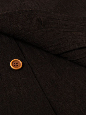 Studio D'Artisan Dark Brown Amami Oshima mud dyed shortsleeved shirt 5739