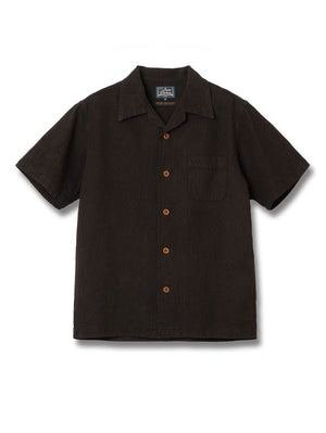 Studio D'Artisan Dark Brown Amami Oshima mud dyed shortsleeved shirt 5739