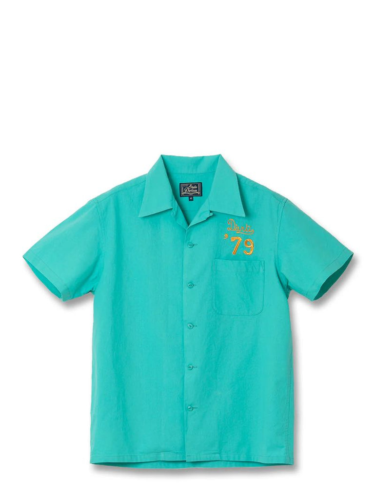 Studio D'Artisan Emerald Embroidered Bowling Shirt [5743
