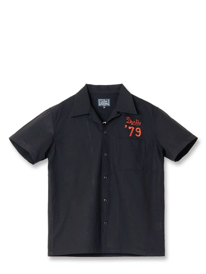 Studio D'Artisan Ivory Embroidered bowling shirt [5743]