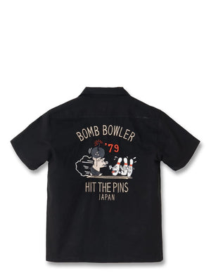 Studio D'Artisan Ivory Embroidered bowling shirt [5743]