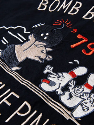 Studio D'Artisan Ivory Embroidered bowling shirt [5743]