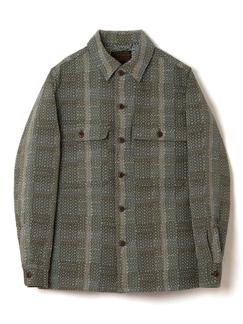 Studio D'Artisan NORAGI ARMY SASHIKO Long-sleeved shirt 5718
