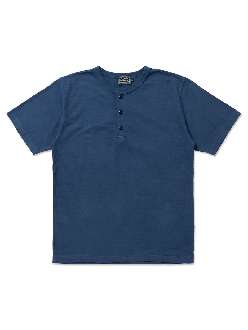 Studio D'Artisan Navy 8205 Ishikawadai Henley Neck Small-Size Knit Jersey Shirt