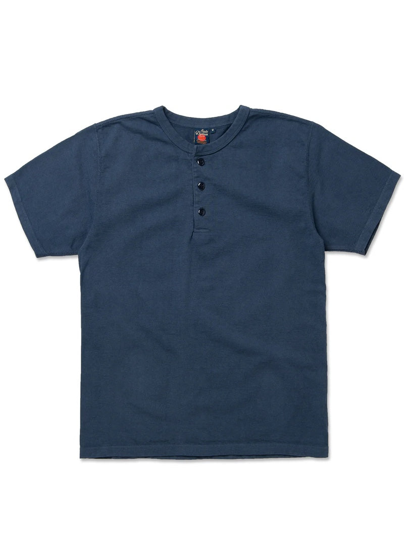 Studio D'Artisan Navy Loop wheeled Henley Neck Pack T-Shirt 8213