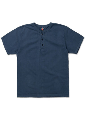 Studio D'Artisan Navy Loop wheeled Henley Neck Pack T-Shirt 8213