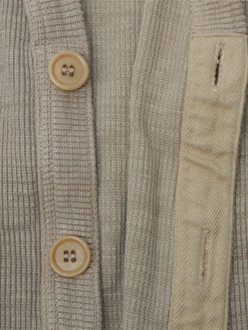 UES Beige Single Rib Cardigan