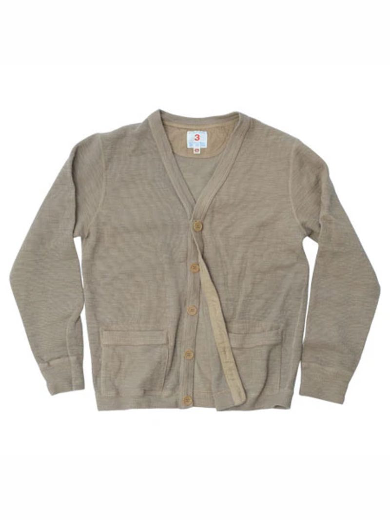 UES Beige Single Rib Cardigan