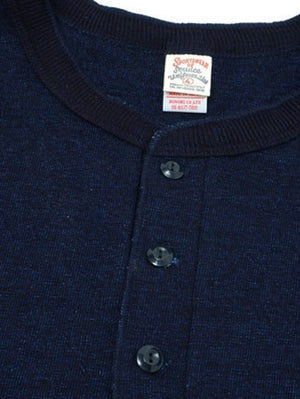 UES Clothing 662523 Indigo No. 7 Indigo Henley Neck T-shirt