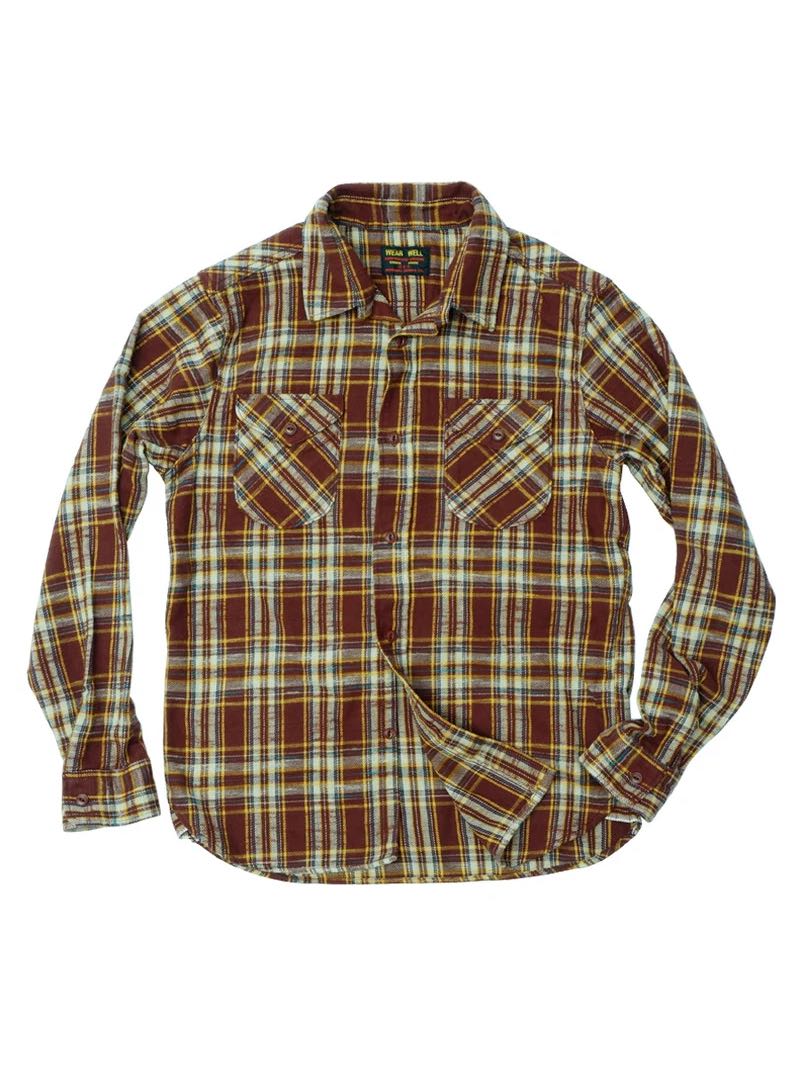 UES Clothing Brown Slubby Flannel Shirts 502655