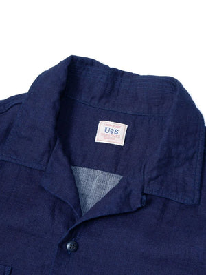 UES Clothing Indigo Herringbone Double Gauze short sleeve Shirt