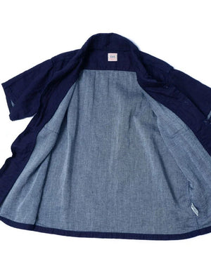 UES Clothing Indigo Herringbone Double Gauze short sleeve Shirt