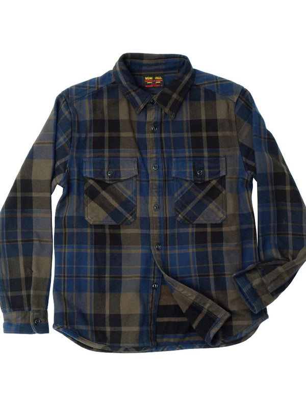 UES Clothing Navy Extra Heavy Flannel Shirt (EHF) - Mildblend Supply Co