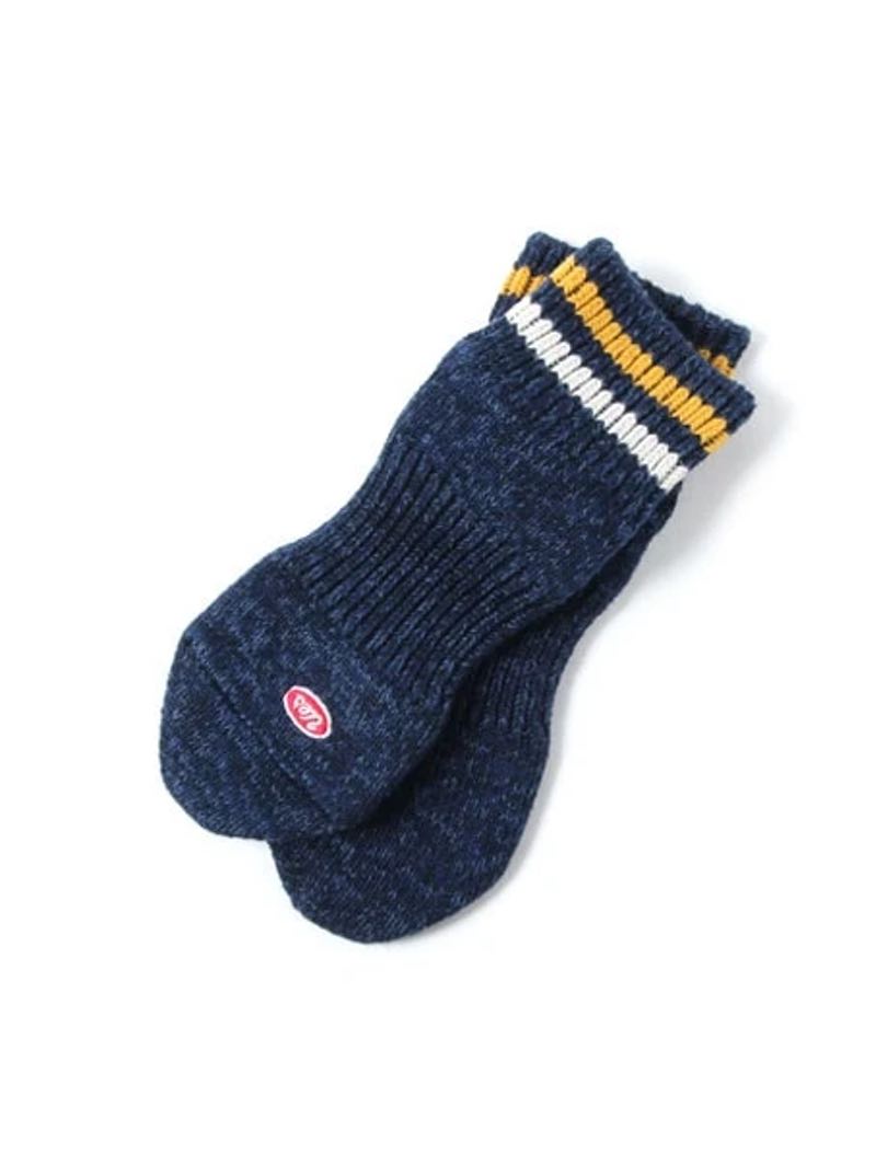 UES Clothing Navy White Yellow Sneaker Socks