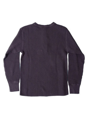 UES Clothing Purple Navy Big Waffle Henley Shirt