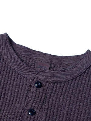 UES Clothing Purple Navy Big Waffle Henley Shirt