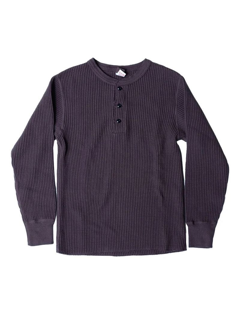UES Clothing Purple Navy Big Waffle Henley Shirt