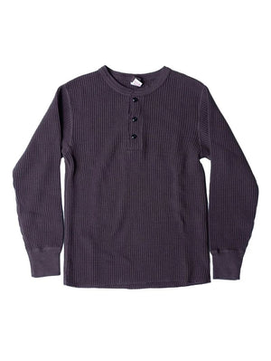 UES Clothing Purple Navy Big Waffle Henley Shirt