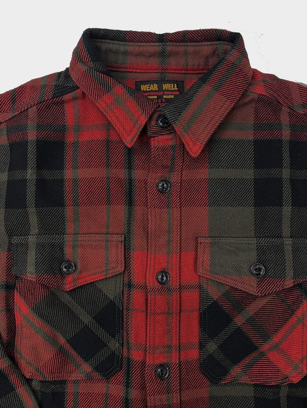 UES Clothing Red Extra Heavy Flannel Shirt (EHF) - Mildblend Supply Co