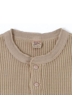 UES Clothing Sand Big Waffle Henley Shirt