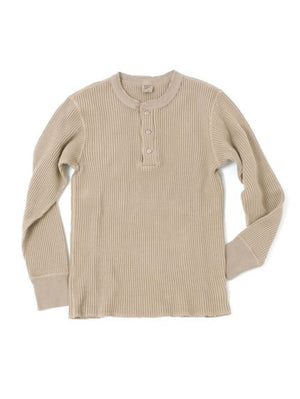 UES Clothing Sand Big Waffle Henley Shirt