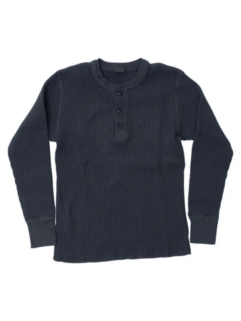 UES Clothing Steel Gray Big Waffle Henley Shirt