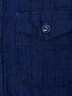 UES Denim 502604-I Indigo Herringbone Double Gauze Shirt