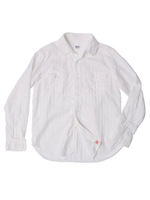 UES Denim 502604 Off White Herringbone Double Gauze Shirt