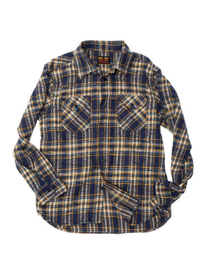 UES Navy Slubby Flannel Shirts 502655