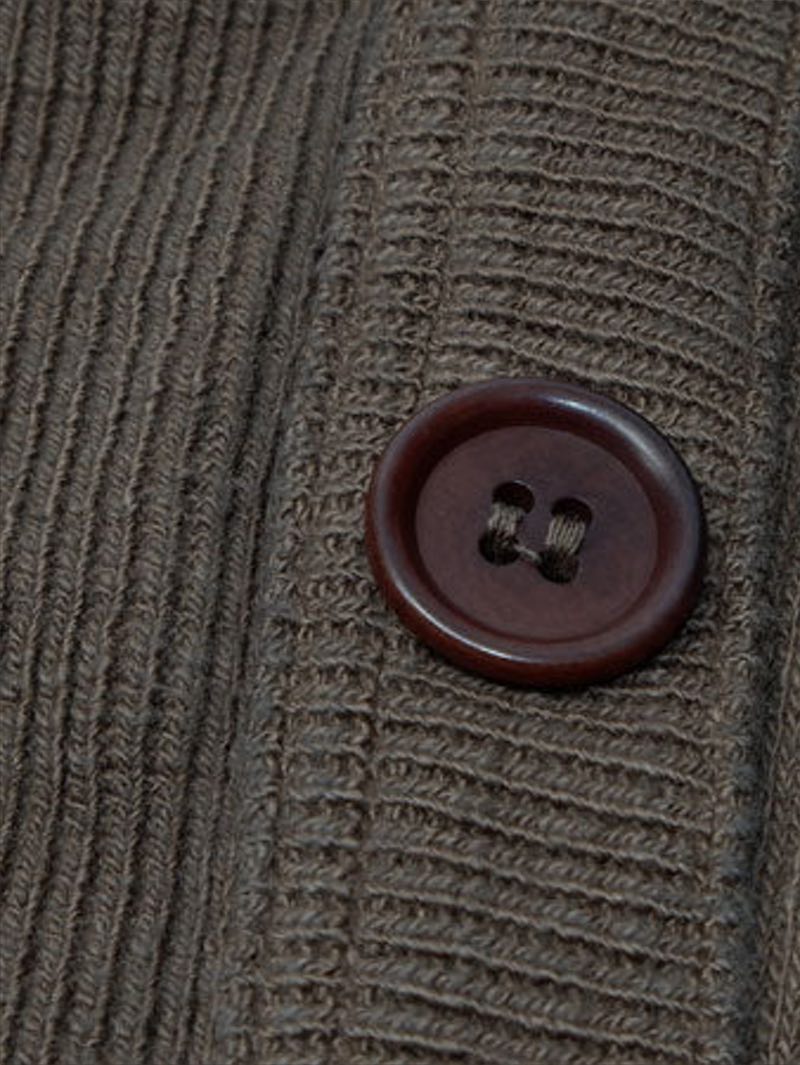 UES Olive Single Rib Cardigan