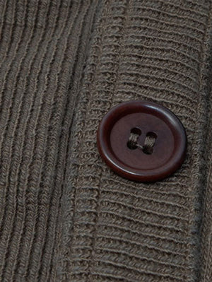 UES Olive Single Rib Cardigan