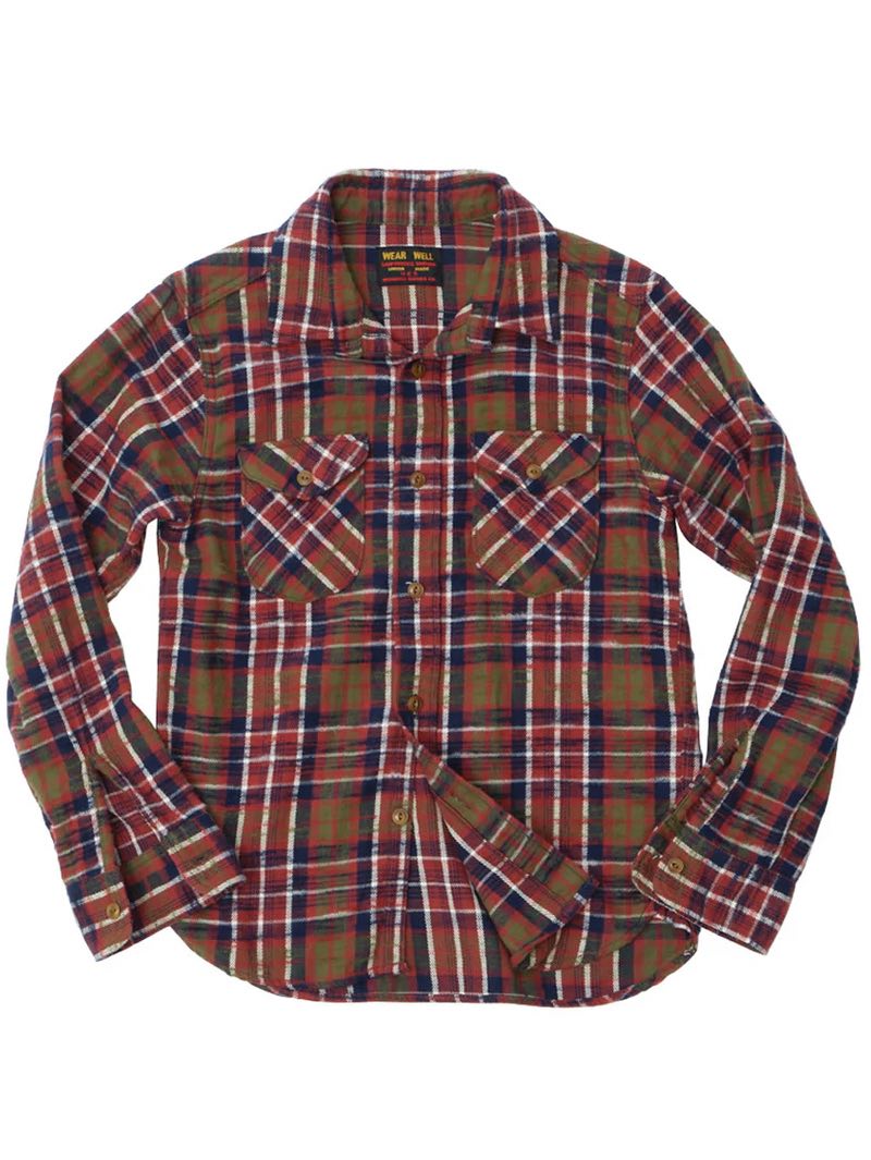 UES Red Slubby Flannel Shirts