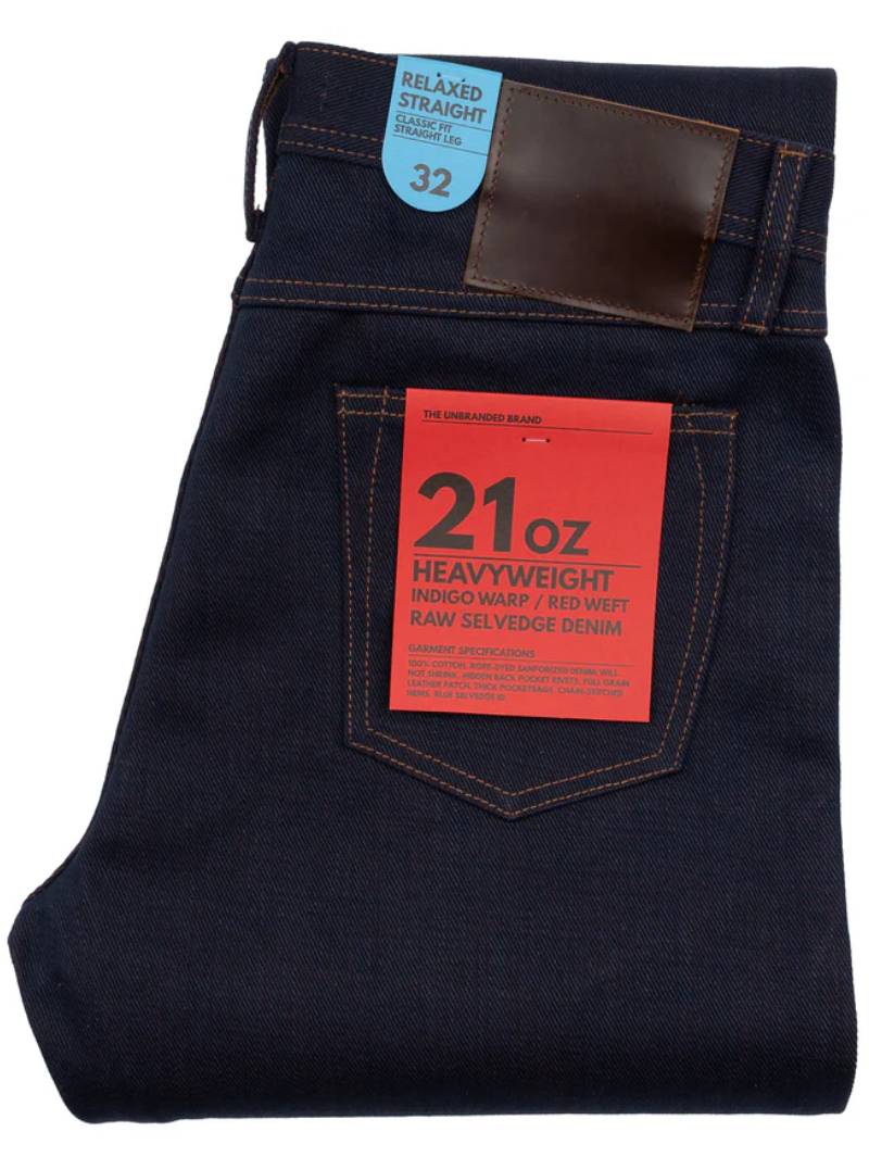 Unbranded UB891 Relaxed Straight Fit 21oz. Heavy Red Weft Selvedge