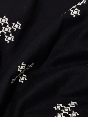 Universal Works Black Embroidered Diamond Camp Shirt