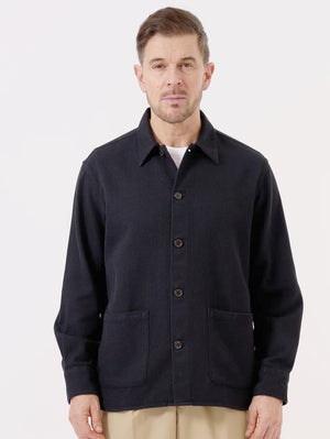 Universal Works Black Kendal Cotton Travail Overshirt