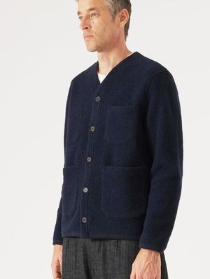 Universal Works Black Wool Cardigan