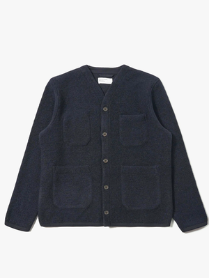Universal Works Black Wool Cardigan