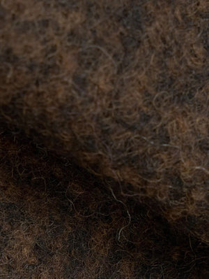 Universal Works Brown Advanced Cardigan Raven Fleece